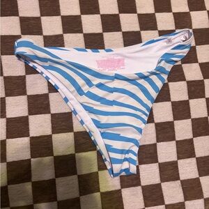 Victoria’s Secret blue and white zebra stripe bikini bottoms size XL